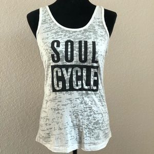Soulcycle White Burnout Racerback Tank Size L